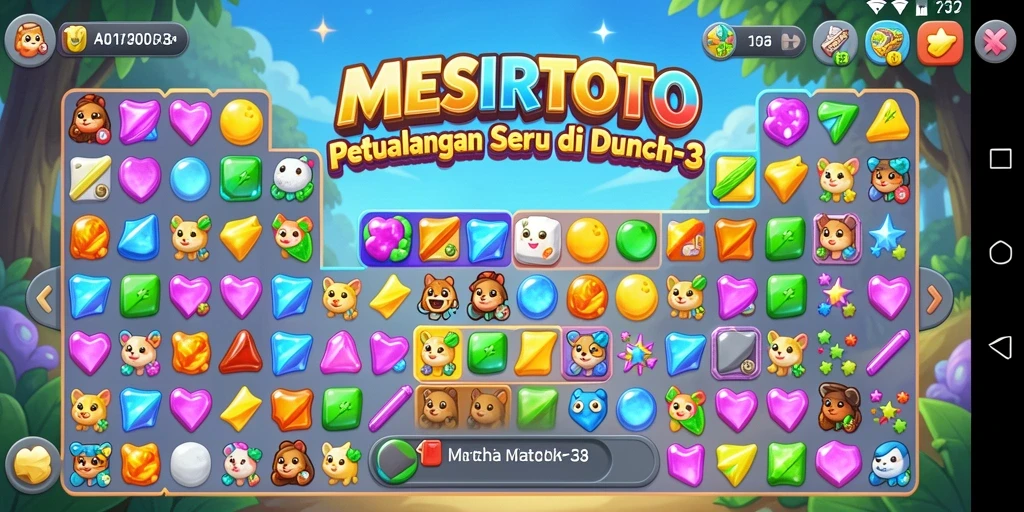 Tampilan menarik dari gameplay MESIRTOTO dengan elemen Match-3.