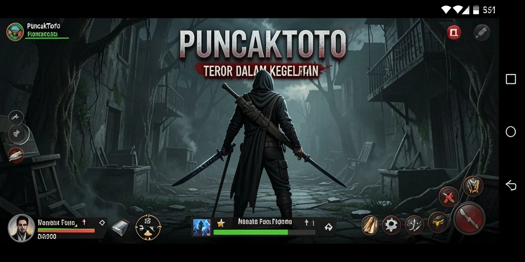 Tampilan gameplay PUNCAKTOTO yang menyeramkan dan mencekam.