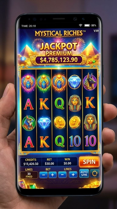 Tampilan utama aplikasi v39 dengan akses mudah ke berbagai kategori.